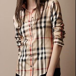 Burberry Brit Women’s Classic Nova Plaid Check Button Down Shirt